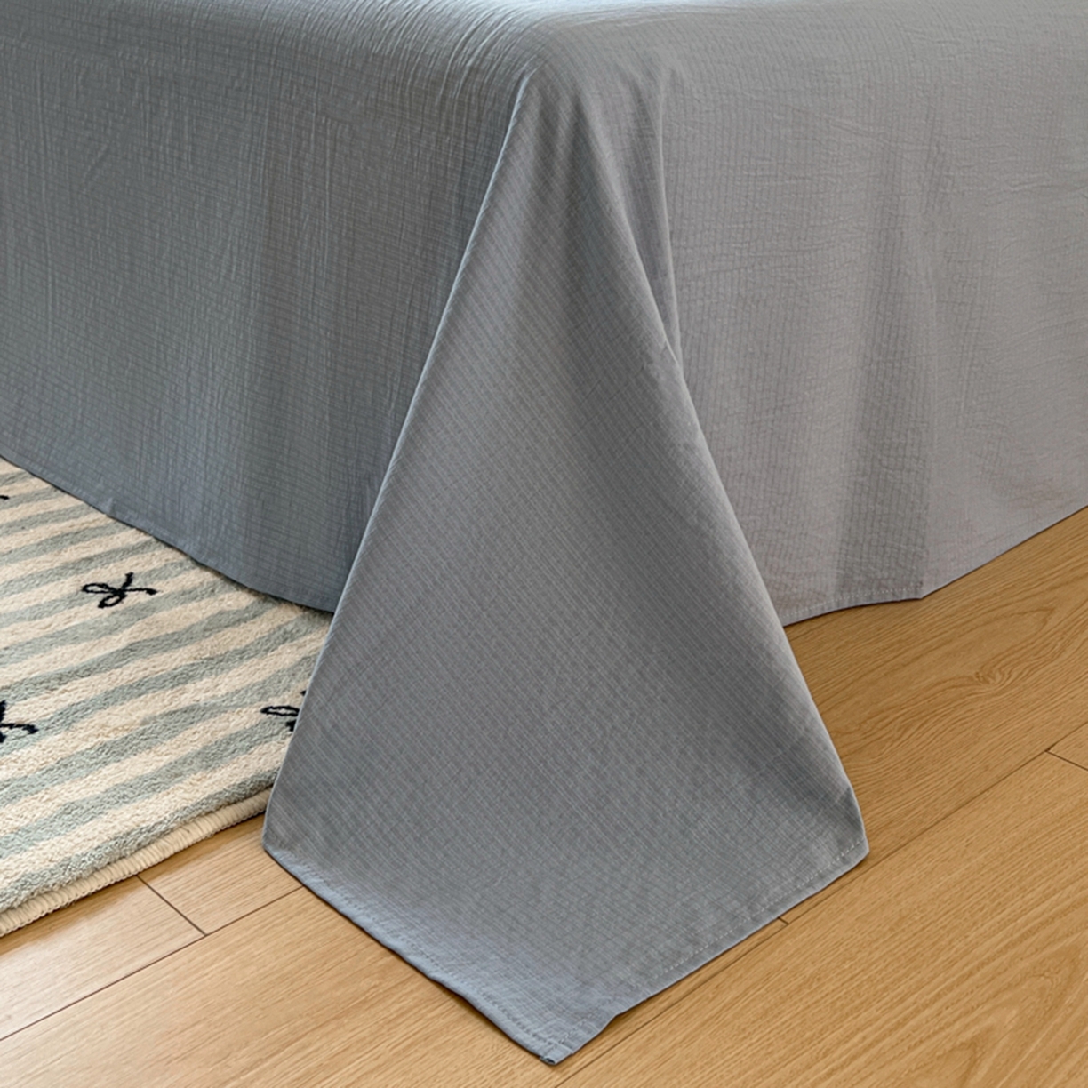 91家纺网 家纺一手货源 找家纺 妖妖家纺 2025新款云感双层纱四件套 海盐格