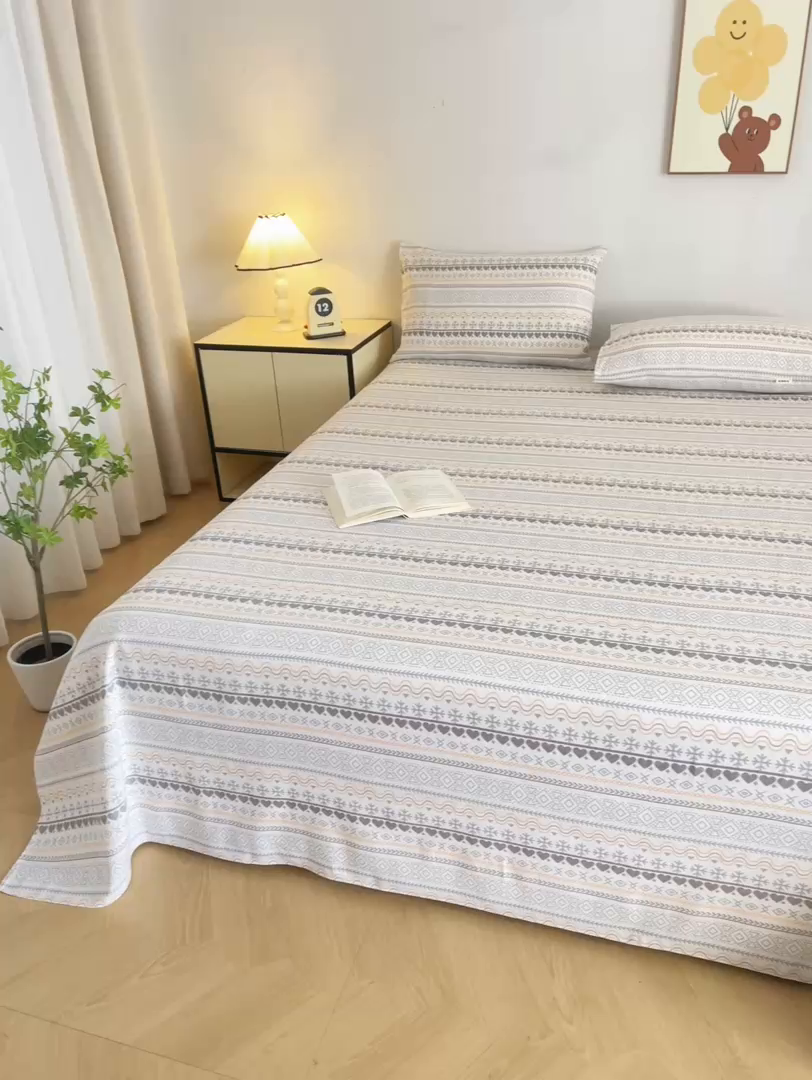 91家纺网 家纺一手货源 找家纺 首爱家纺2025新款工艺款老粗布床单(量大从优) 波西米亚