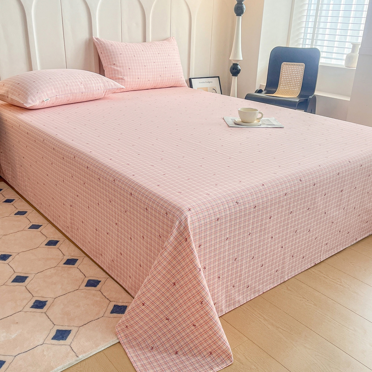 91家纺网 家纺一手货源 找家纺 首爱家纺2025新款工艺款老粗布床单(量大从优) 彩蝶