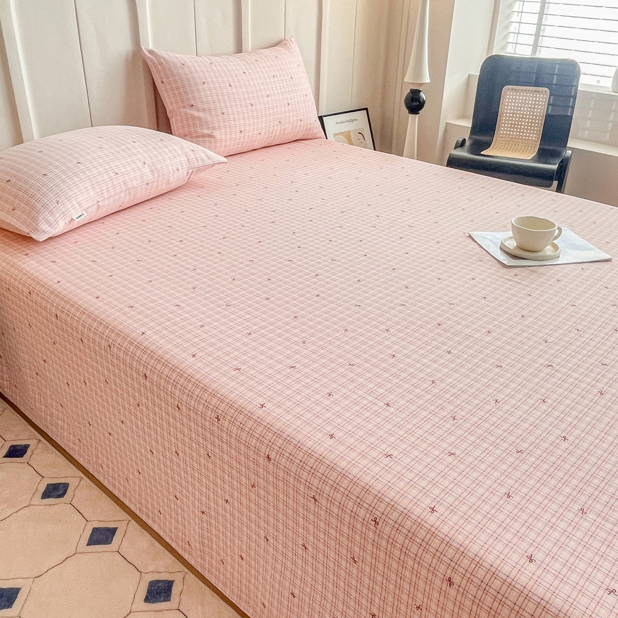 91家纺网 家纺一手货源 找家纺 首爱家纺2025新款工艺款老粗布床单(量大从优) 彩蝶