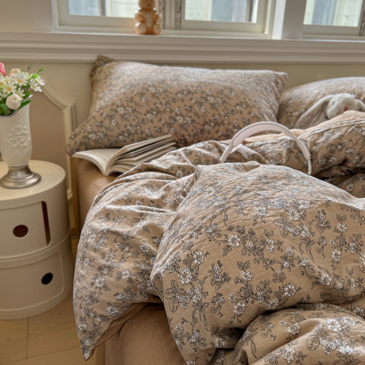 91家纺网 家纺一手货源 找家纺 妖妖家纺 2025新款云感双层纱四件套 花间语