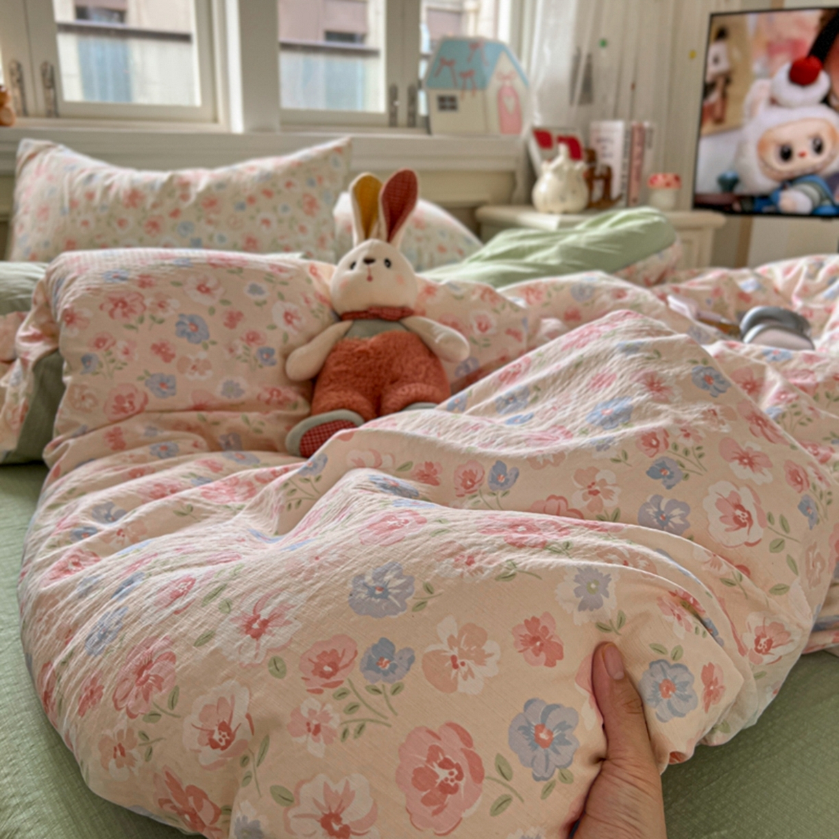 妖妖家纺 2025新款云感双层纱四件套 花影集