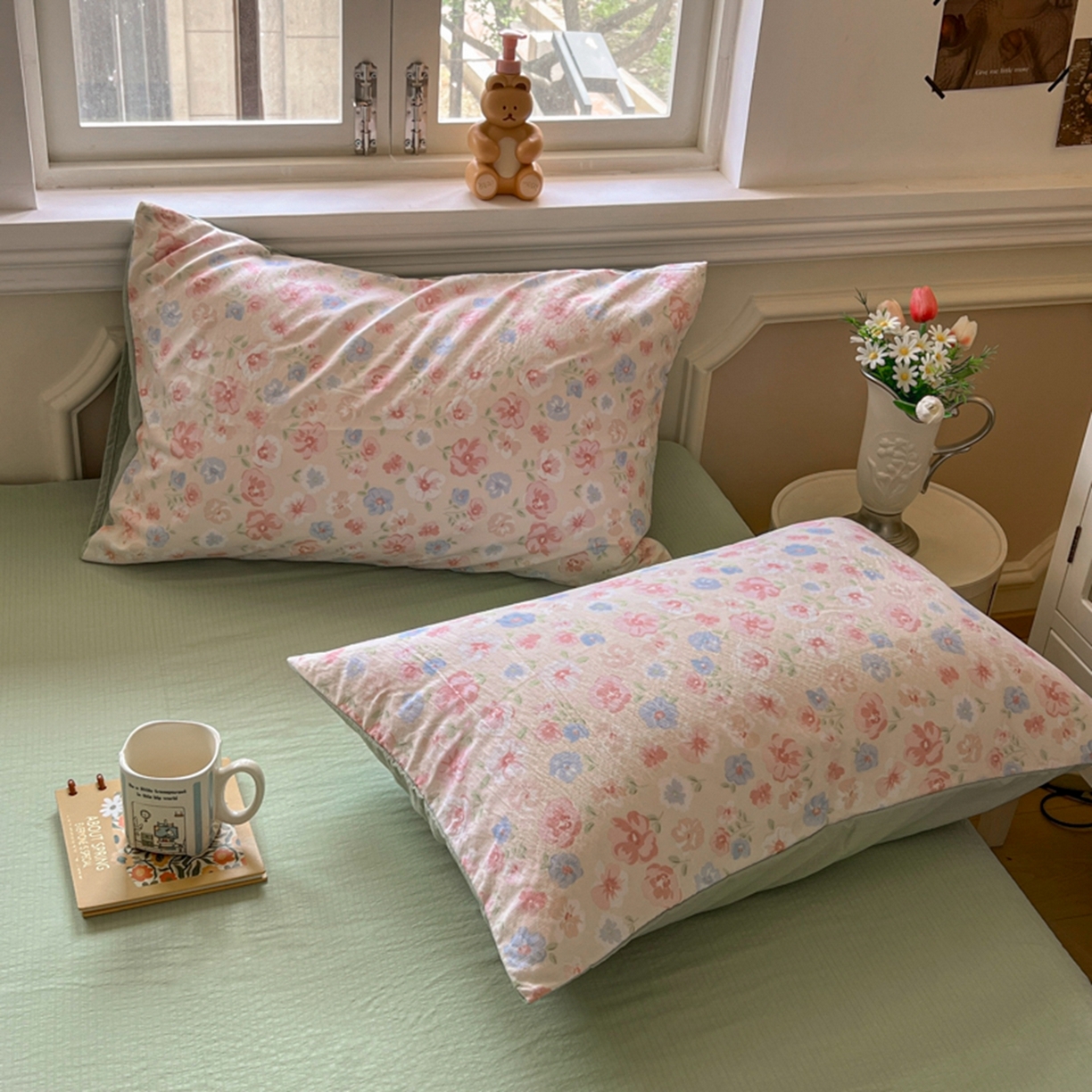 91家纺网 家纺一手货源 找家纺 妖妖家纺 2025新款云感双层纱四件套 花影集