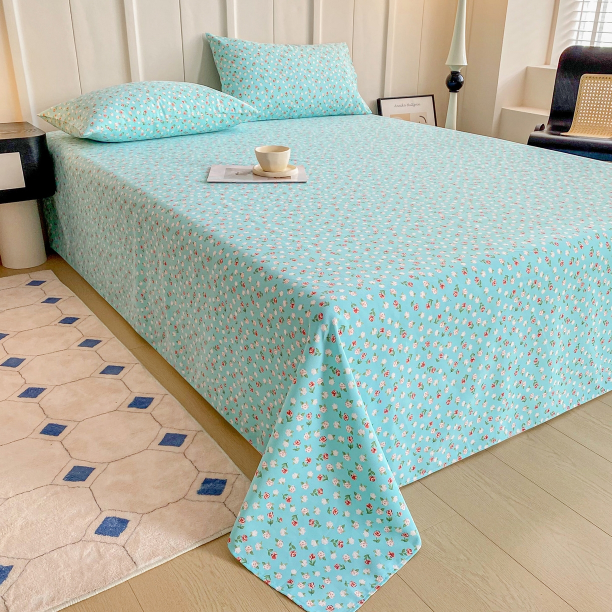 91家纺网 家纺一手货源 找家纺 首爱家纺2025新款工艺款老粗布床单(量大从优) 春雨