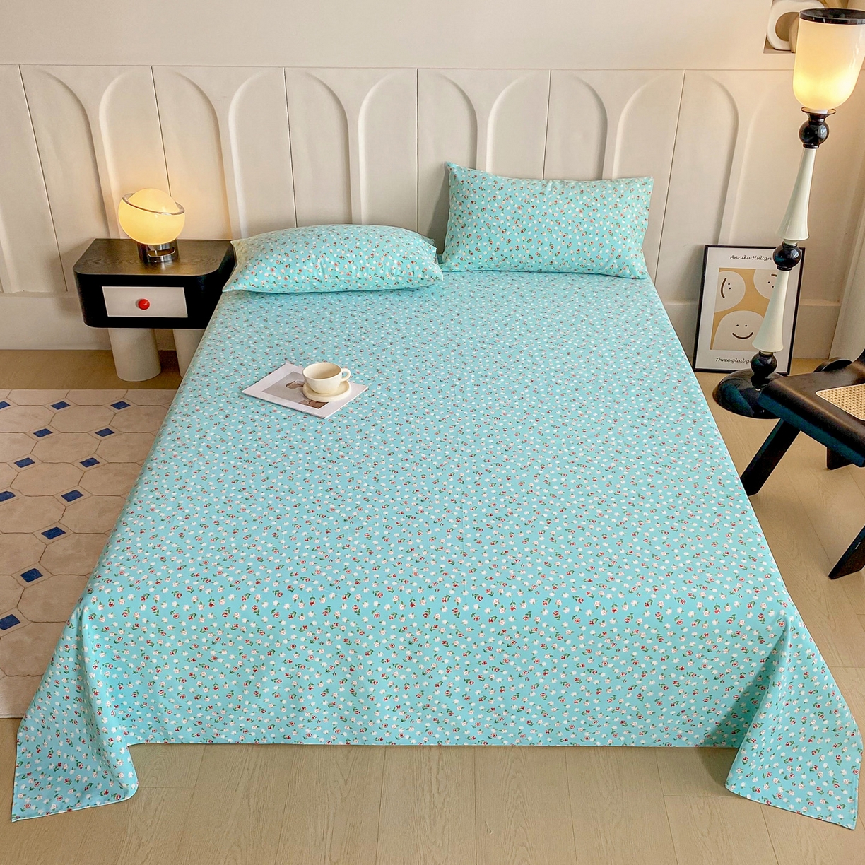 91家纺网 家纺一手货源 找家纺 首爱家纺2025新款工艺款老粗布床单(量大从优) 春雨