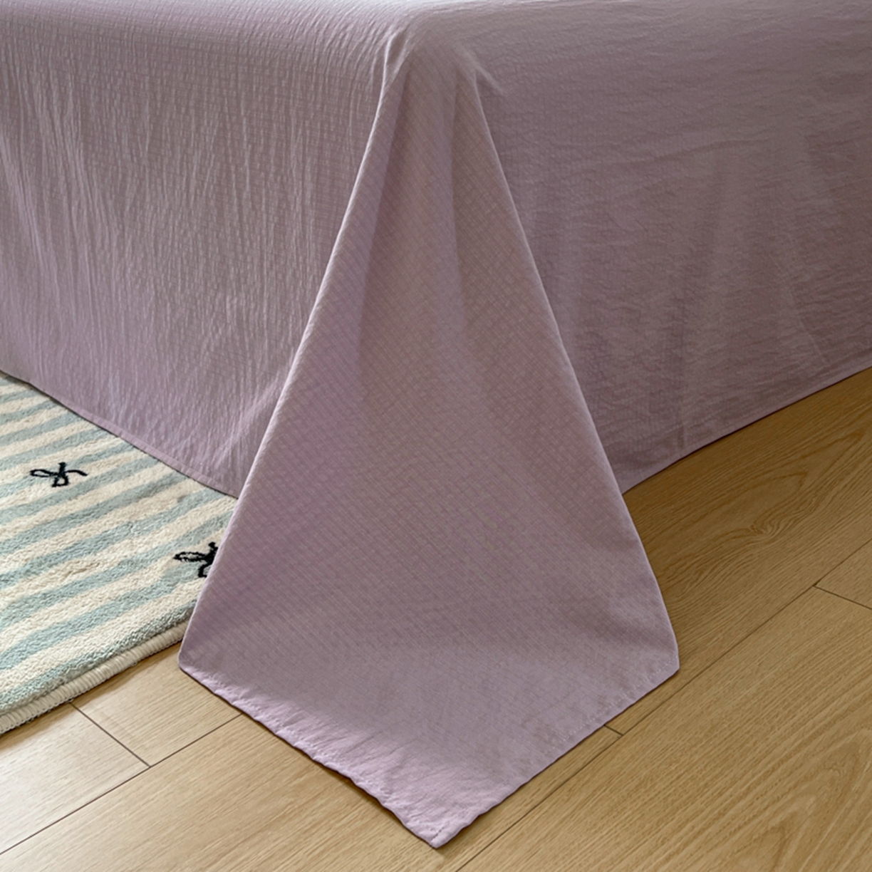 91家纺网 家纺一手货源 找家纺 妖妖家纺 2025新款云感双层纱四件套 花语兔