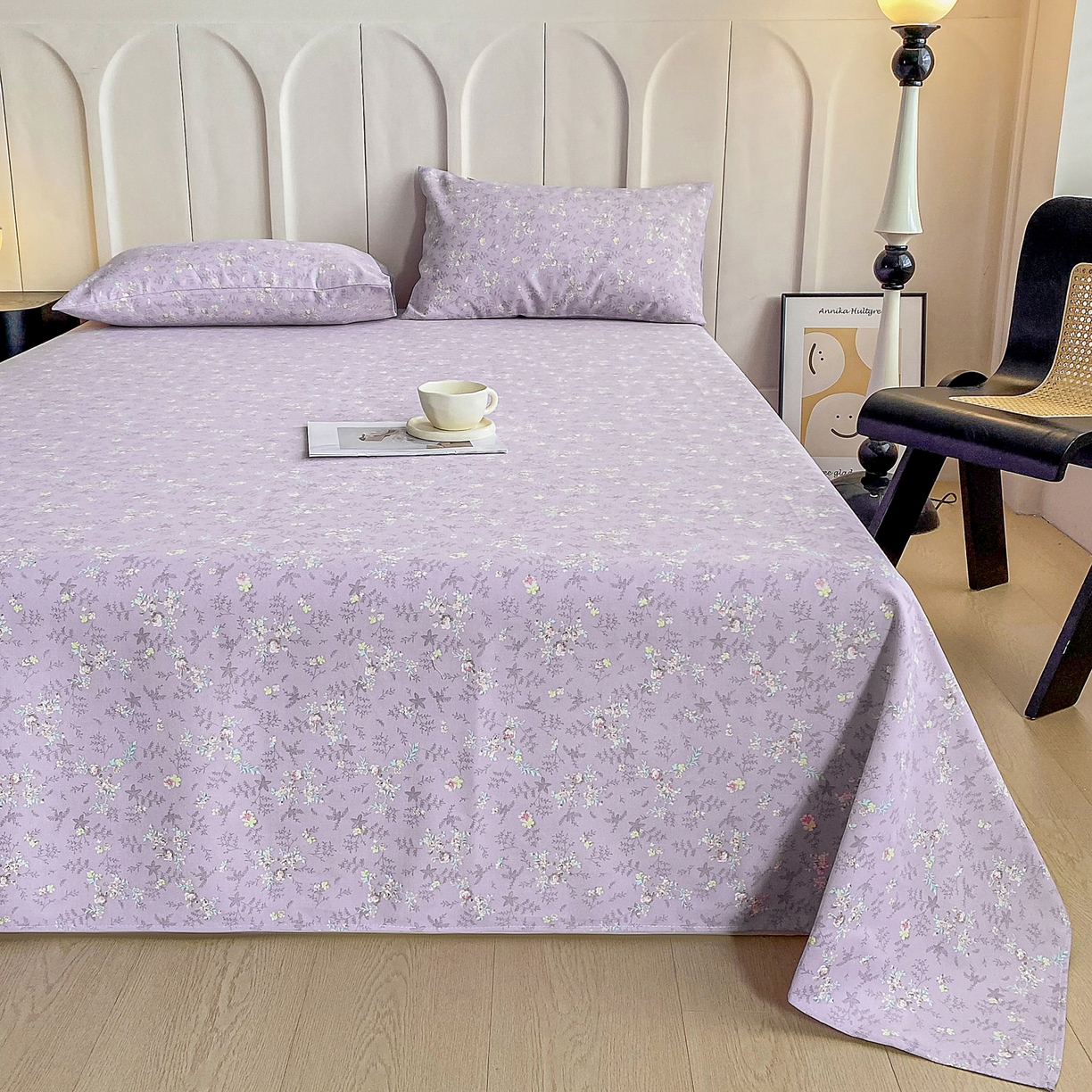 91家纺网 家纺一手货源 找家纺 首爱家纺2025新款工艺款老粗布床单(量大从优) 紫罗兰