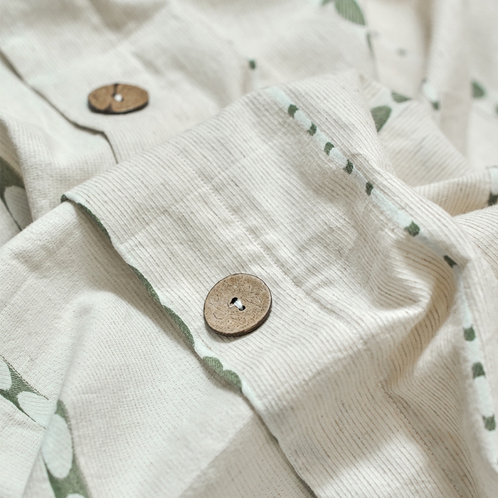 91家纺网 家纺一手货源 找家纺 春皖家纺 2025新款棉麻大提花文艺风四件套 结点-青绿