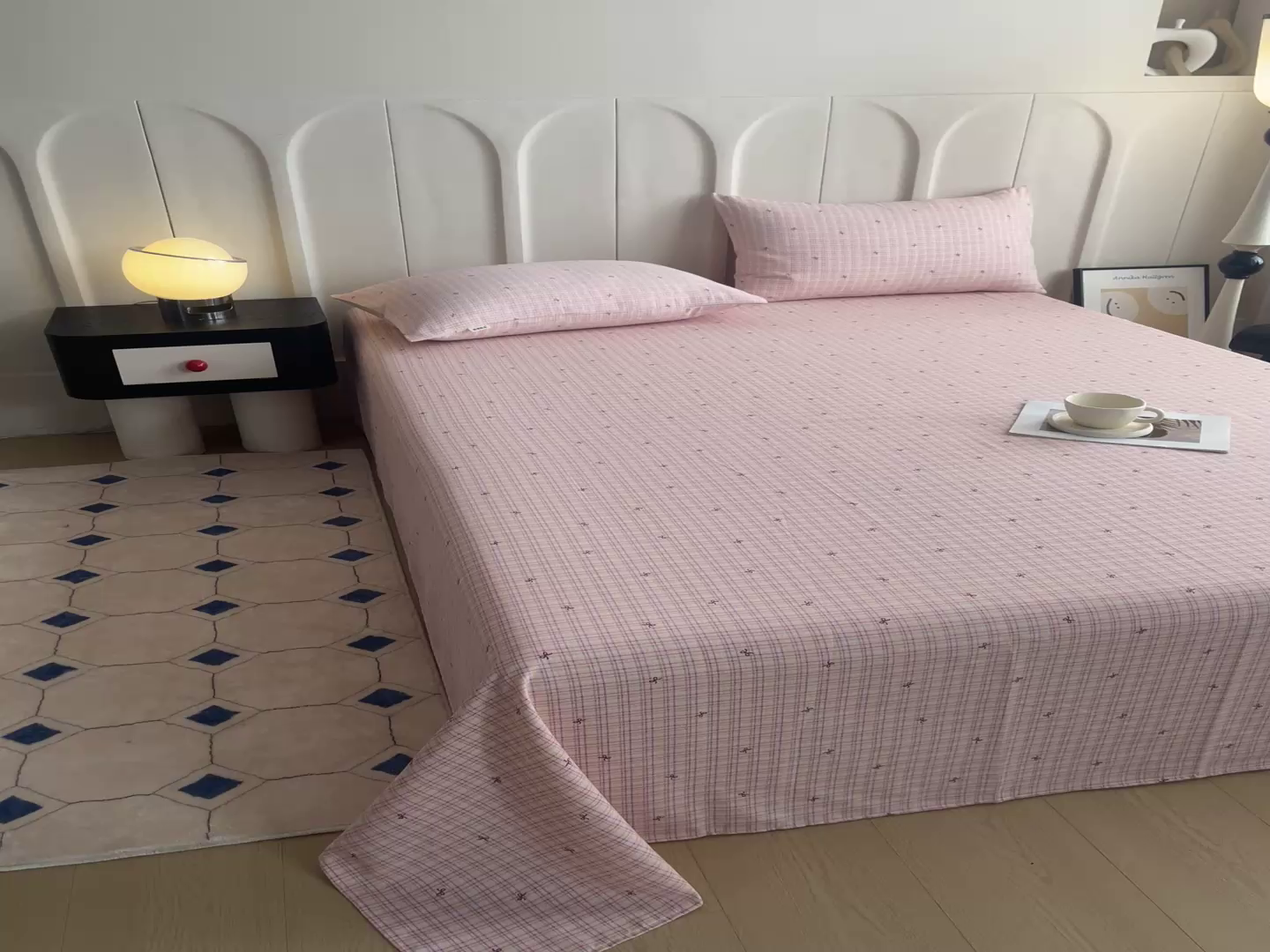 91家纺网 家纺一手货源 找家纺 棉乐町家居2025新款工艺款老粗布床单(量大从优) 彩蝶