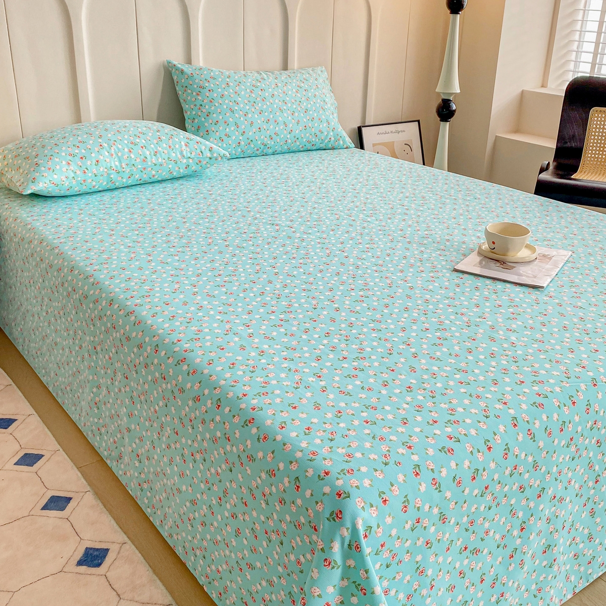 91家纺网 家纺一手货源 找家纺 棉乐町家居2025新款工艺款老粗布床单(量大从优) 春雨