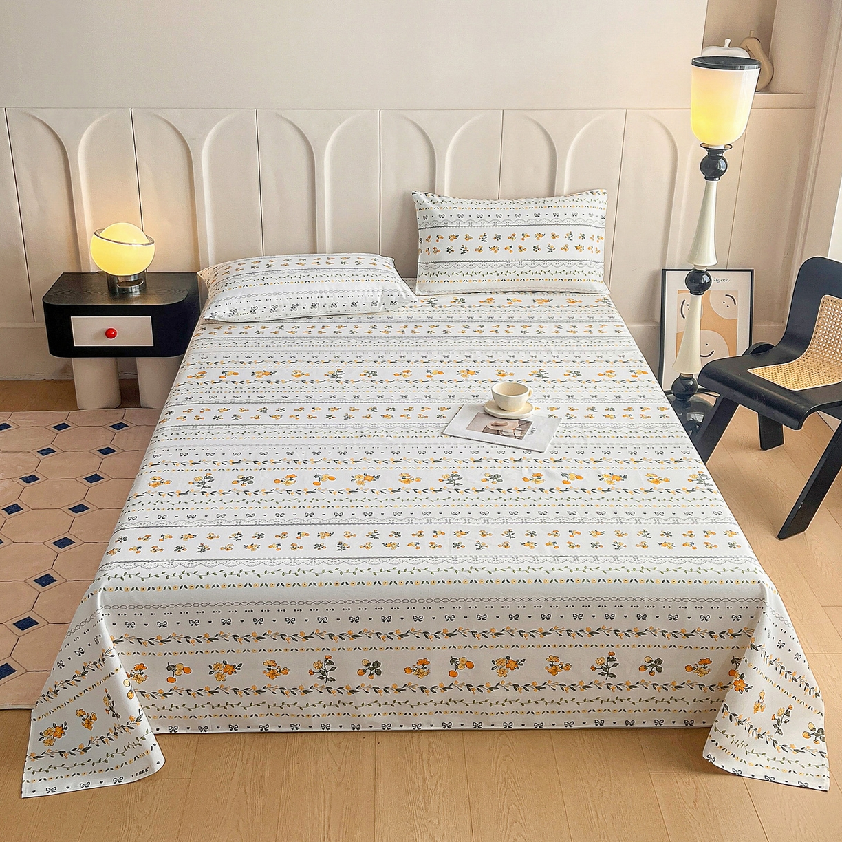 棉乐町家居2025新款工艺款老粗布床单(量大从优) 花蝶