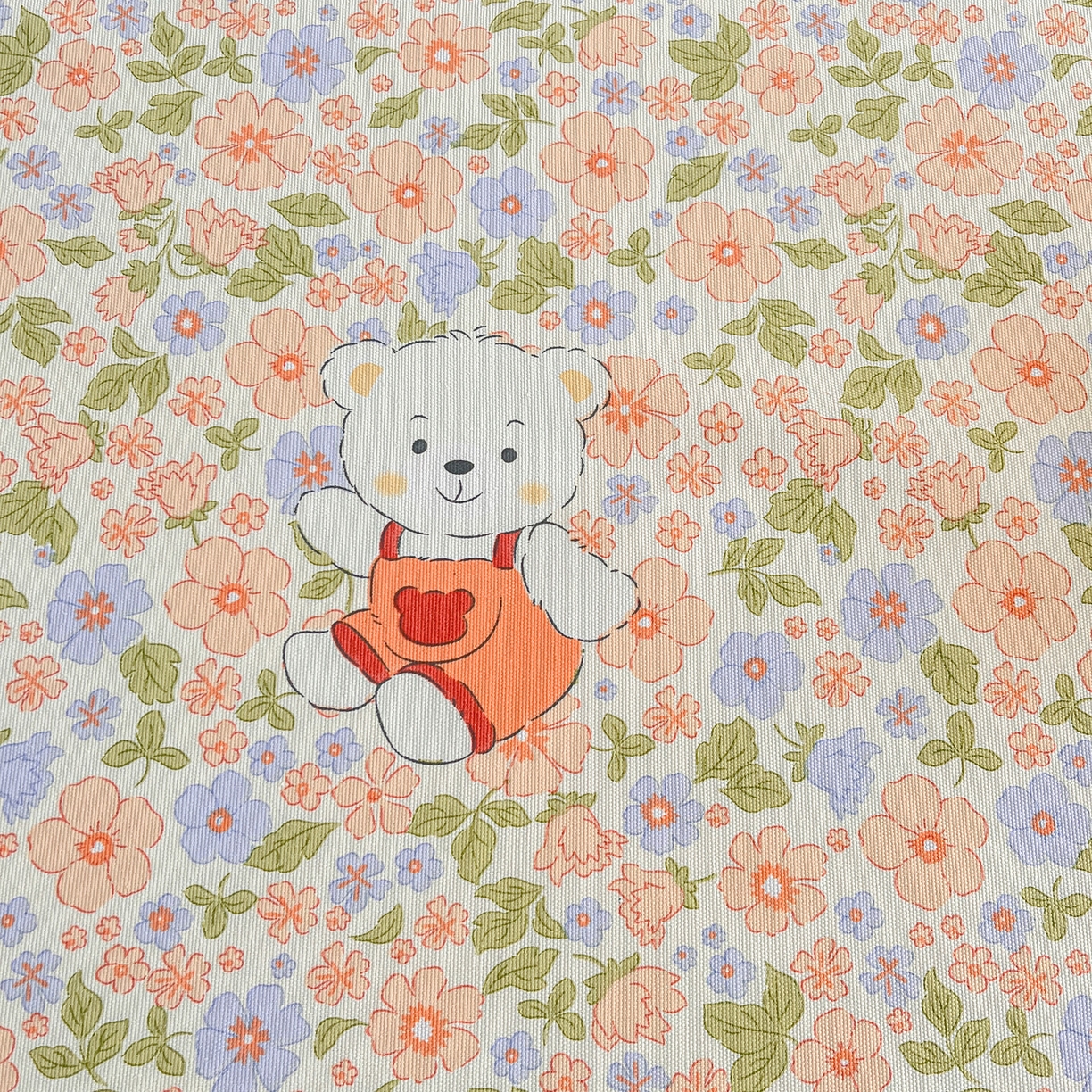 91家纺网 家纺一手货源 找家纺 棉乐町家居2025新款工艺款老粗布床单(量大从优) 花朵熊