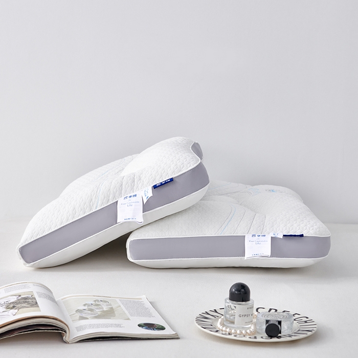 91家纺网 家纺一手货源 找家纺 蝶飞舞 2025新款针织云端享睡枕头枕芯分区护颈椎助睡眠枕芯 灰色 48*74cm