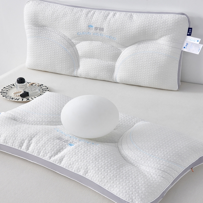 91家纺网 家纺一手货源 找家纺 蝶飞舞 2025新款针织云端享睡枕头枕芯分区护颈椎助睡眠枕芯 灰色 48*74cm