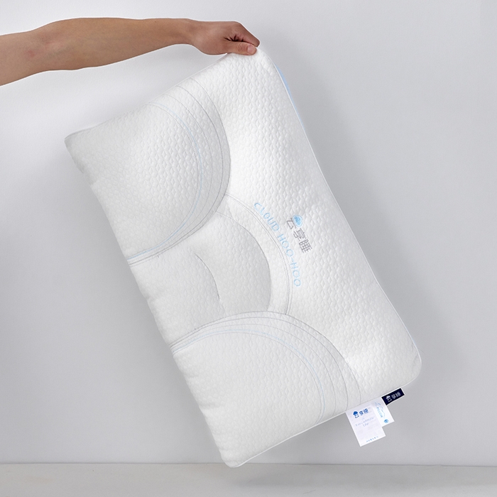 91家纺网 家纺一手货源 找家纺 蝶飞舞 2025新款针织云端享睡枕头枕芯分区护颈椎助睡眠枕芯 蓝色 48*74cm