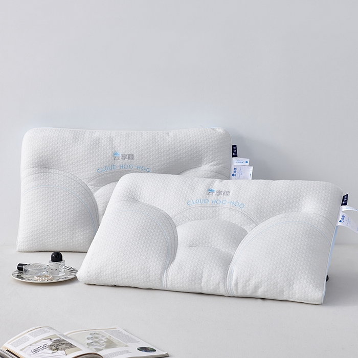 91家纺网 家纺一手货源 找家纺 蝶飞舞 2025新款针织云端享睡枕头枕芯分区护颈椎助睡眠枕芯 蓝色 48*74cm