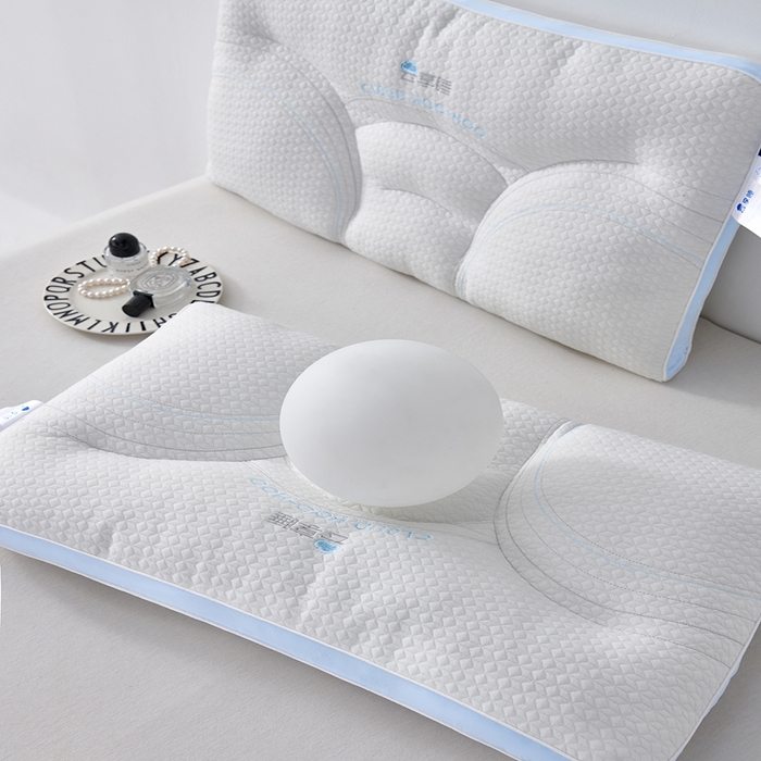 91家纺网 家纺一手货源 找家纺 蝶飞舞 2025新款针织云端享睡枕头枕芯分区护颈椎助睡眠枕芯 蓝色 48*74cm