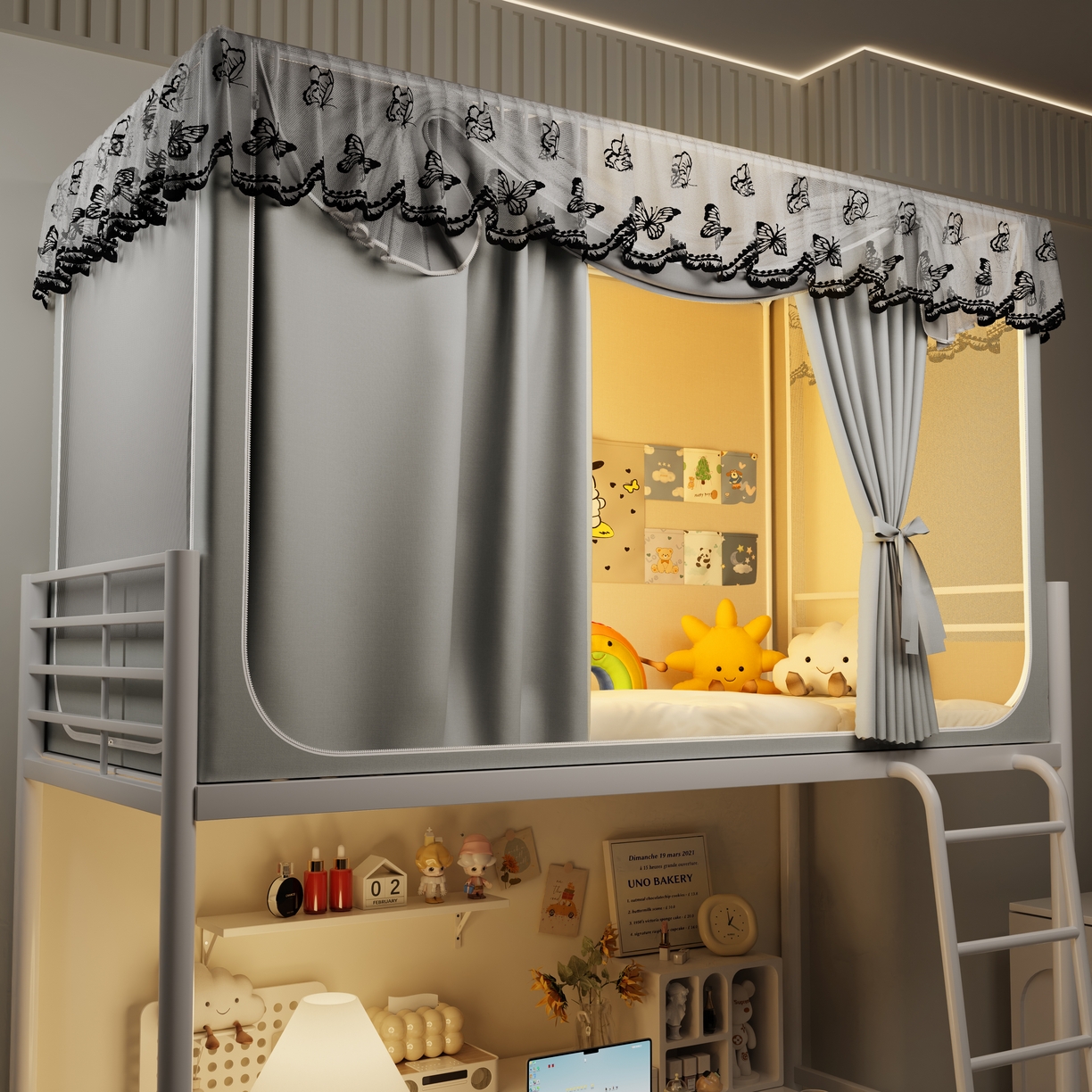 91家纺网 家纺一手货源 找家纺 （总）爱上家居 2025新款学生蚊帐花边款