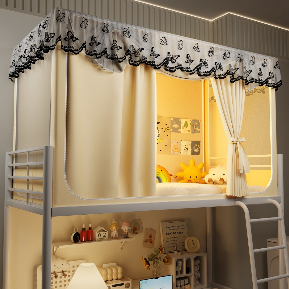 91家纺网 家纺一手货源 找家纺 （总）爱上家居 2025新款学生蚊帐花边款