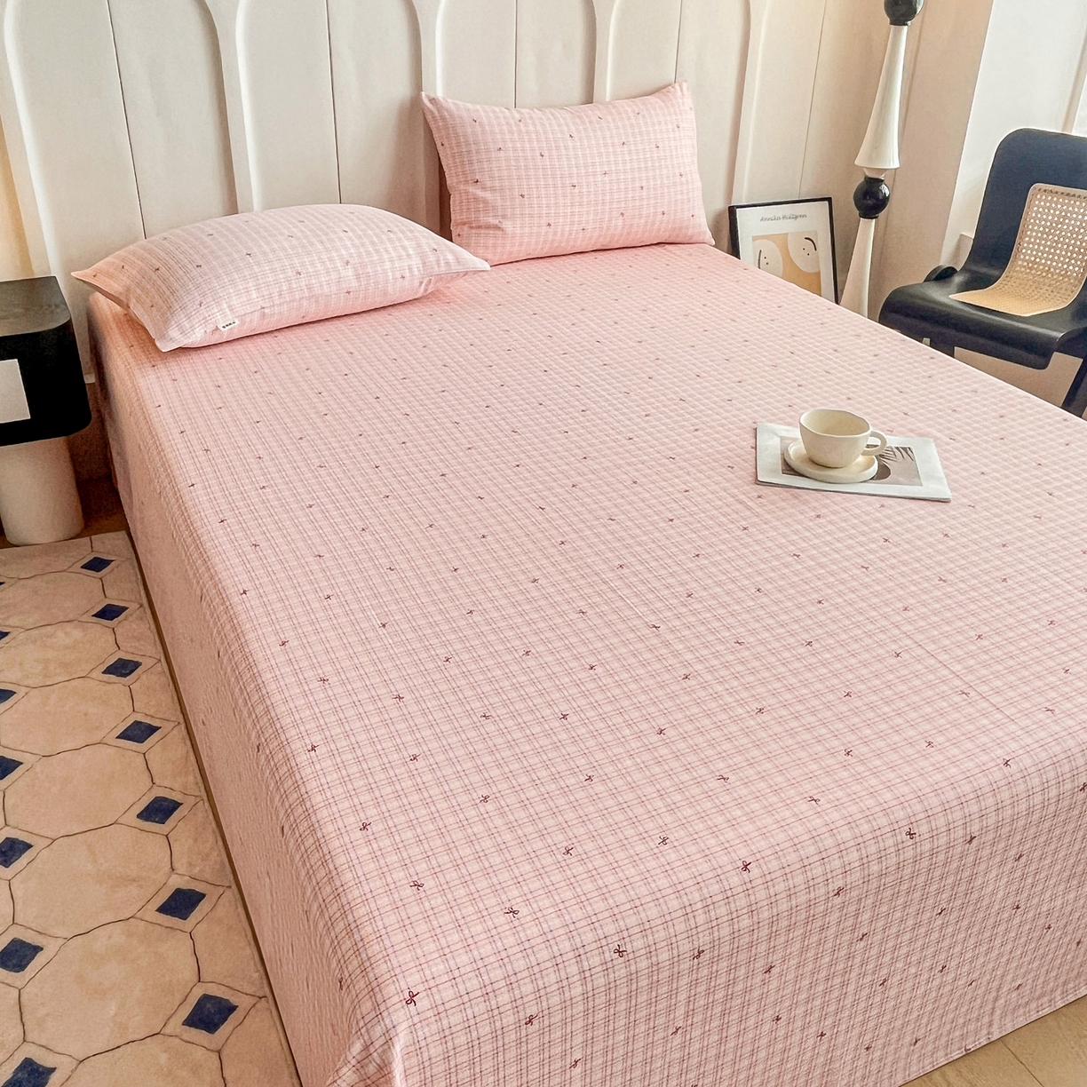 91家纺网 家纺一手货源 找家纺 金泰莱2025新款工艺款老粗布床单(量大从优) 彩蝶