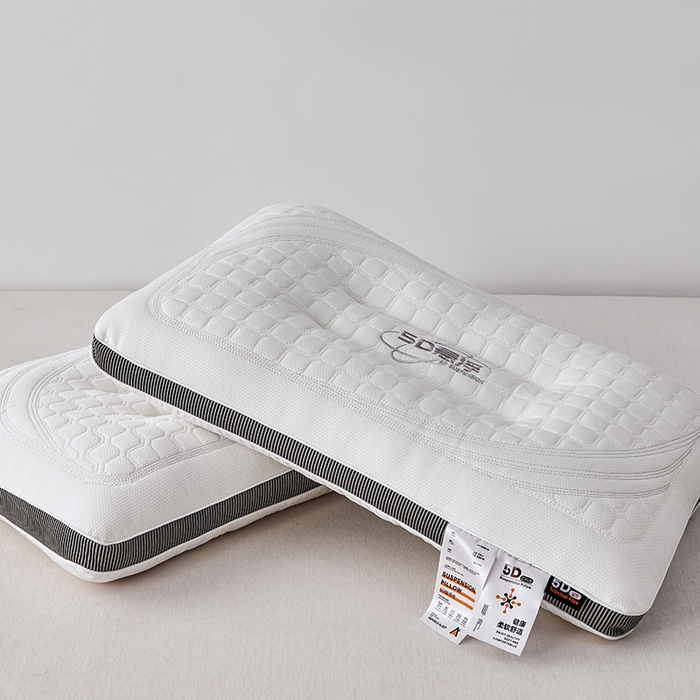 91家纺网 家纺一手货源 找家纺 蝶飞舞 2025新款5D悬浮酒店护颈助眠枕头枕芯高档按摩枕 灰色边 48*74cm