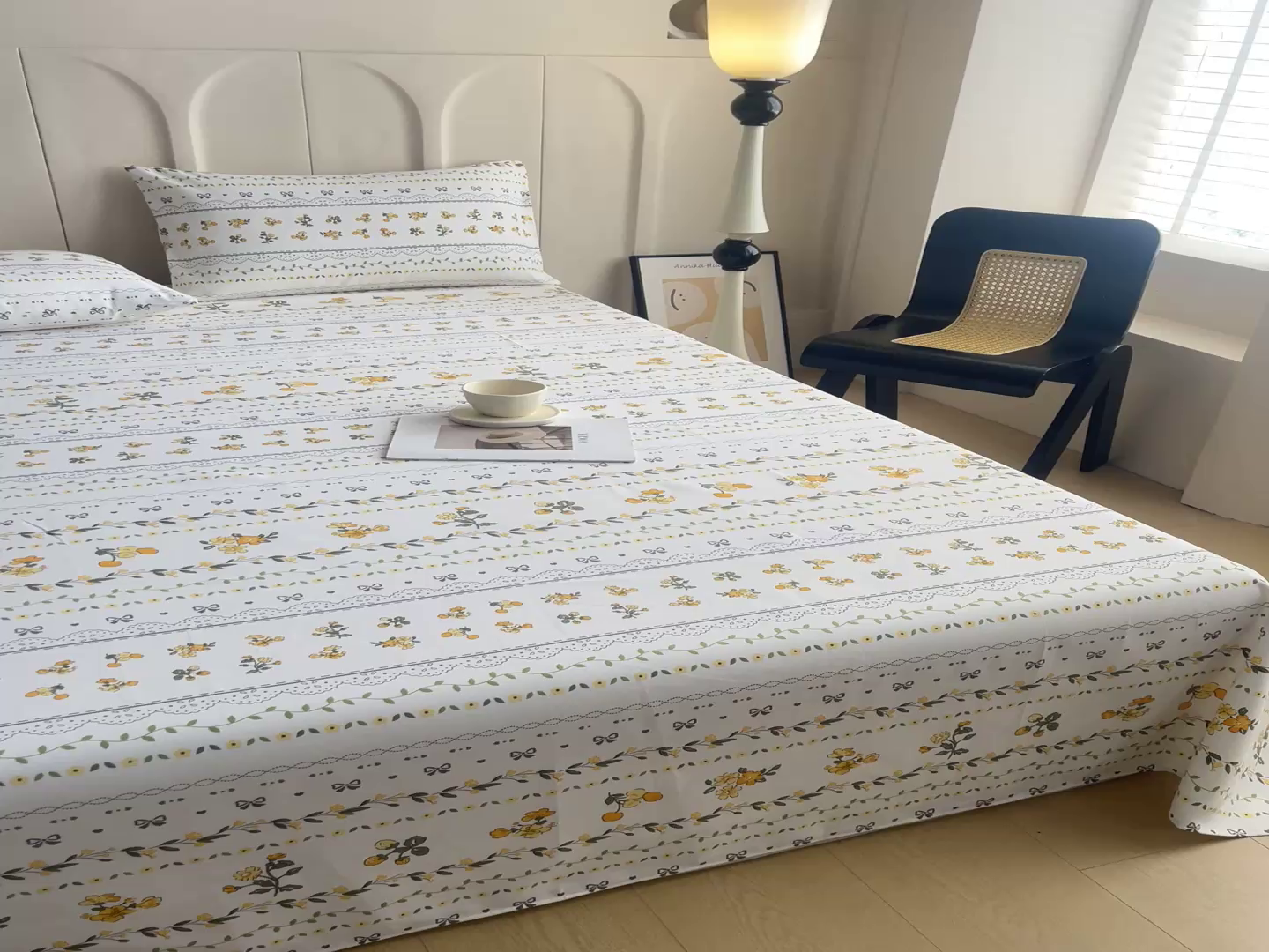 91家纺网 家纺一手货源 找家纺 金泰莱2025新款工艺款老粗布床单(量大从优) 花蝶