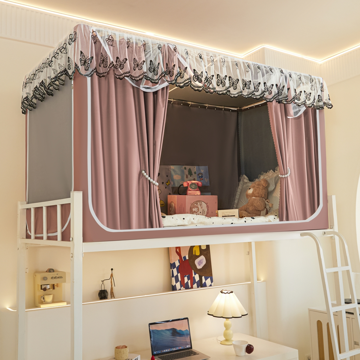 91家纺网 家纺一手货源 找家纺 （总）爱上家居 2025新款学生蚊帐花边款