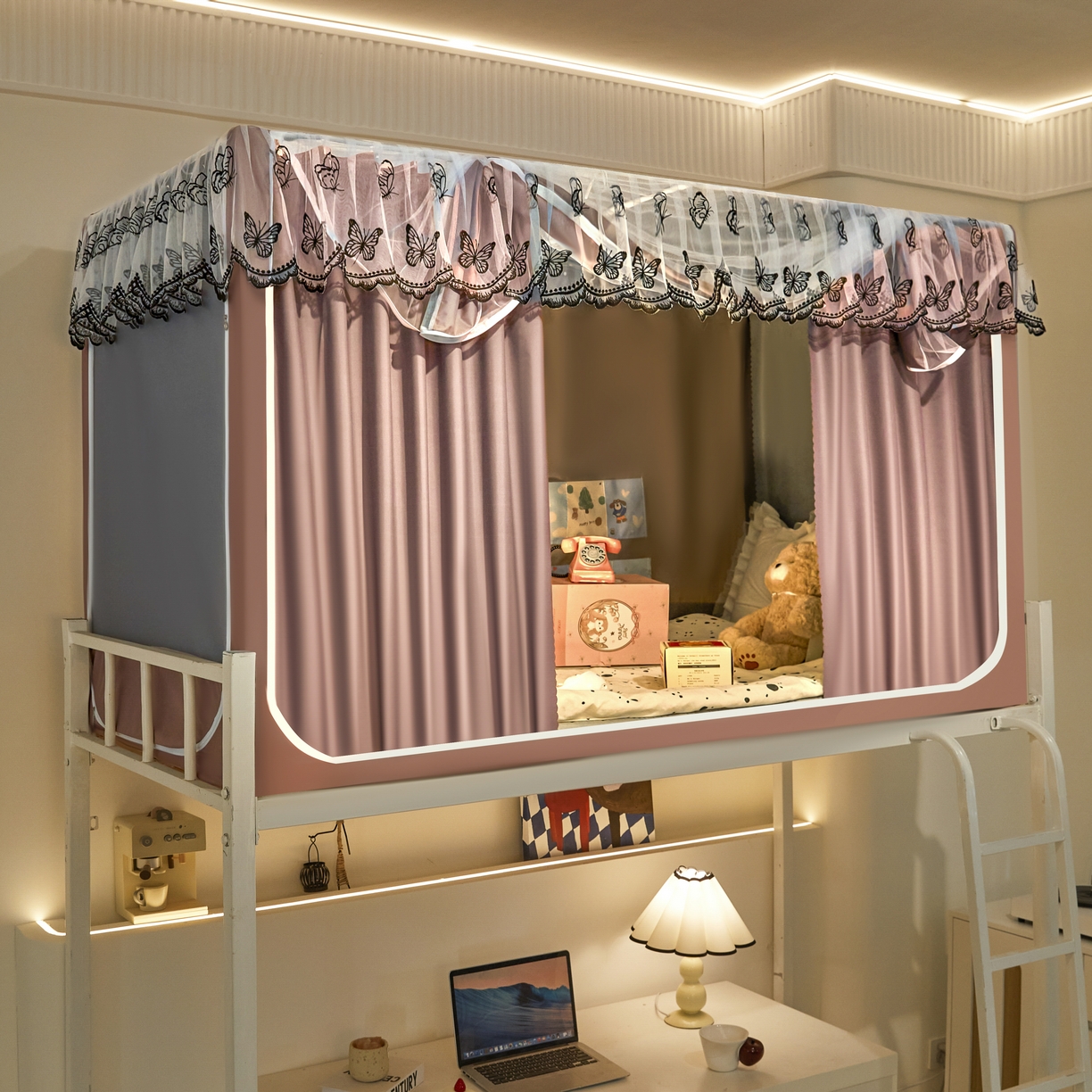 91家纺网 家纺一手货源 找家纺 （总）爱上家居 2025新款学生蚊帐花边款