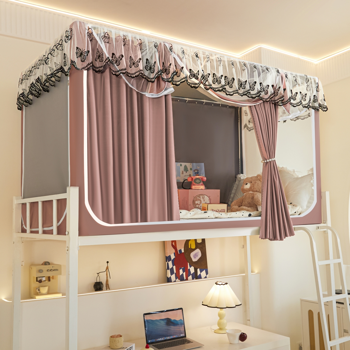 91家纺网 家纺一手货源 找家纺 （总）爱上家居 2025新款学生蚊帐花边款