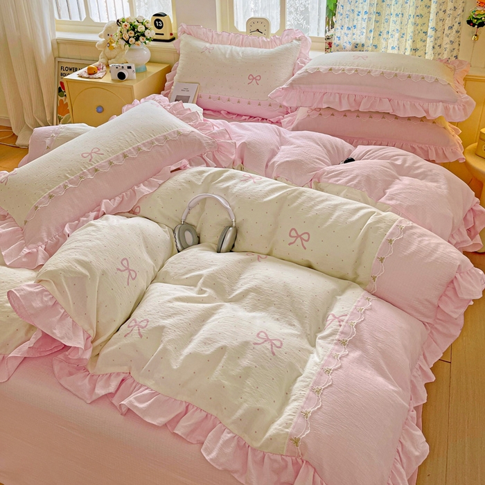 91家纺网 家纺一手货源 找家纺 （总）娜娜 2025新款云感双层纱四件套