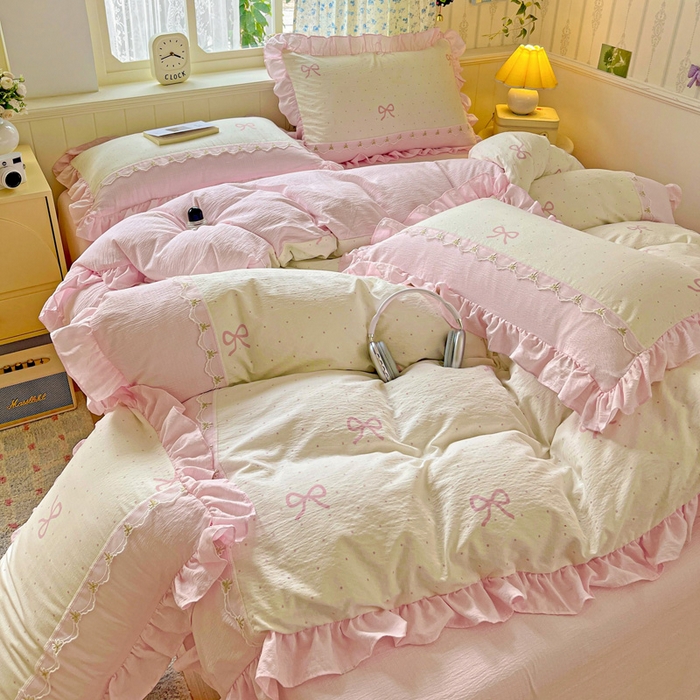 91家纺网 家纺一手货源 找家纺 （总）娜娜 2025新款云感双层纱四件套