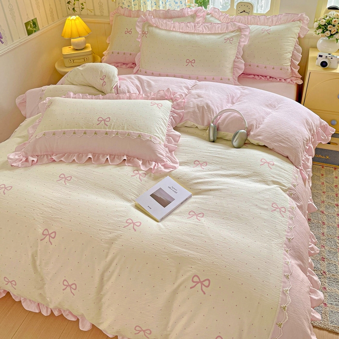 91家纺网 家纺一手货源 找家纺 （总）娜娜 2025新款云感双层纱四件套