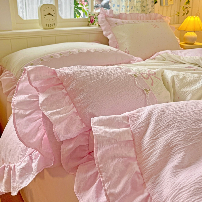 91家纺网 家纺一手货源 找家纺 （总）娜娜 2025新款云感双层纱四件套