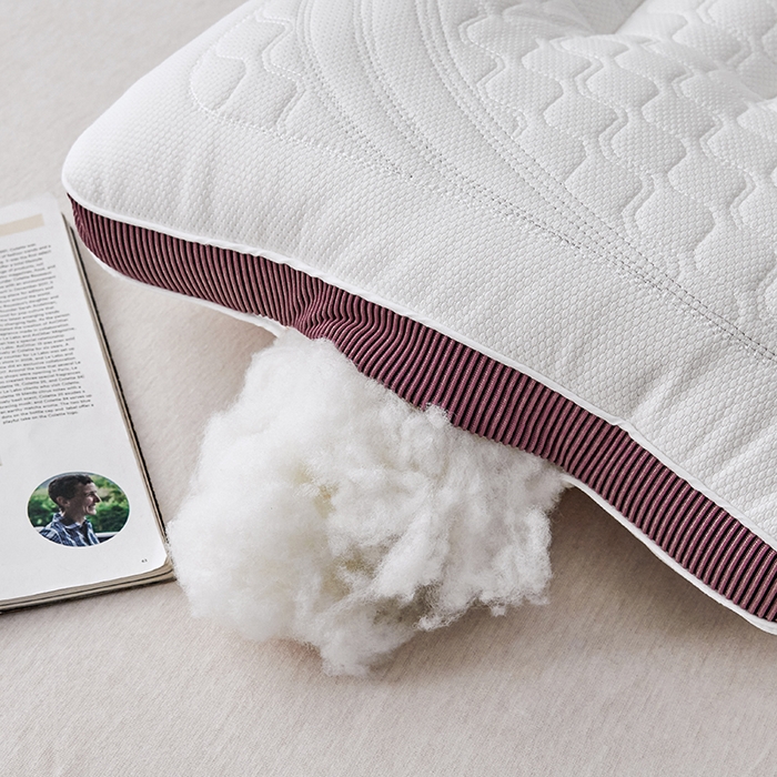 91家纺网 家纺一手货源 找家纺 蝶飞舞 2025新款5D悬浮酒店护颈助眠枕头枕芯高档按摩枕 酒红边 48*74cm