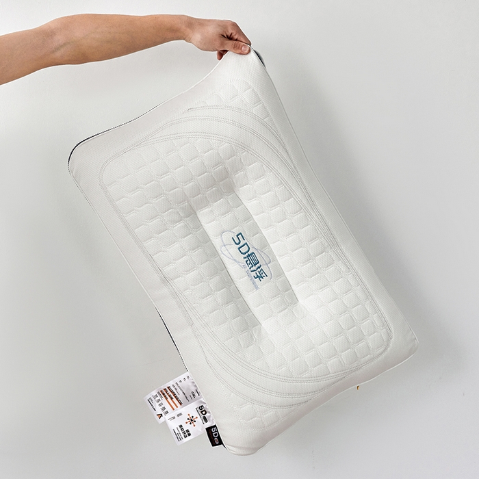 91家纺网 家纺一手货源 找家纺 蝶飞舞 2025新款5D悬浮酒店护颈助眠枕头枕芯高档按摩枕 深蓝边 48*74cm