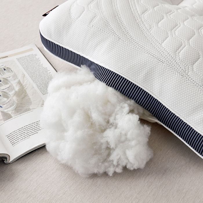 91家纺网 家纺一手货源 找家纺 蝶飞舞 2025新款5D悬浮酒店护颈助眠枕头枕芯高档按摩枕 深蓝边 48*74cm