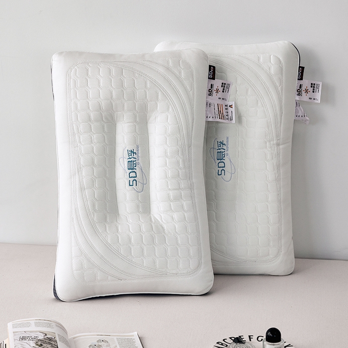 91家纺网 家纺一手货源 找家纺 蝶飞舞 2025新款5D悬浮酒店护颈助眠枕头枕芯高档按摩枕 深蓝边 48*74cm