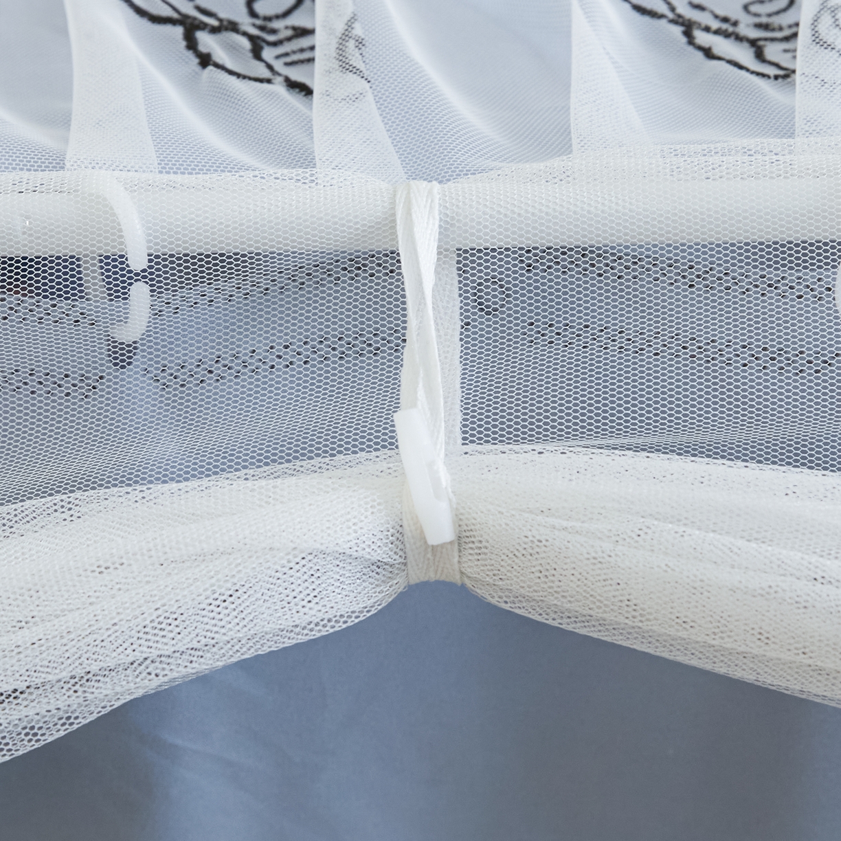 91家纺网 家纺一手货源 找家纺 爱上家居 2025新款学生蚊帐花边款 蓝色