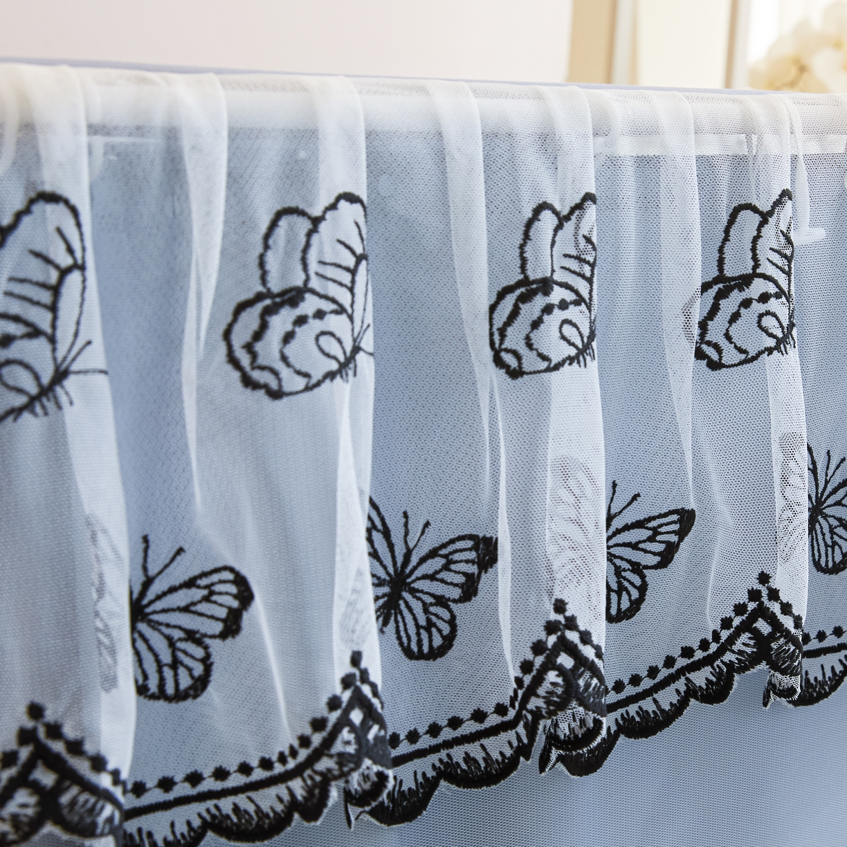 91家纺网 家纺一手货源 找家纺 爱上家居 2025新款学生蚊帐花边款 蓝色