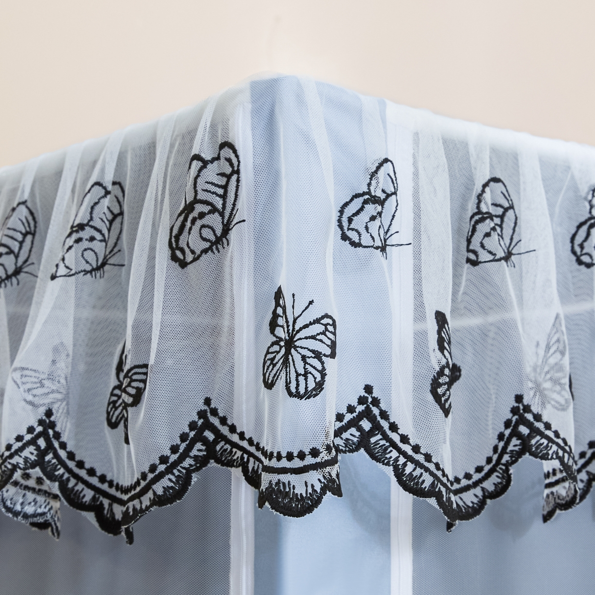 91家纺网 家纺一手货源 找家纺 爱上家居 2025新款学生蚊帐花边款 蓝色