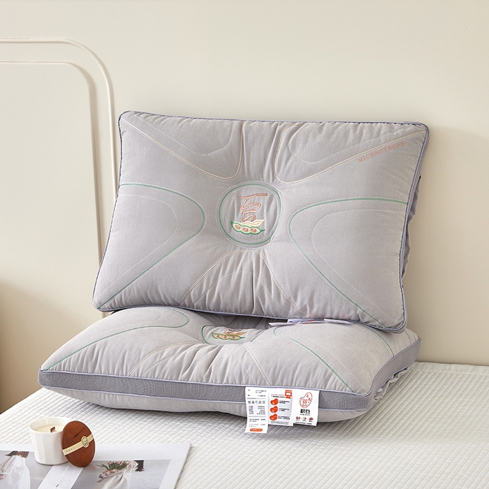 蝶飞舞 2025新款高档款大豆护颈枕枕头枕芯护颈助眠枕 大豆护颈枕-灰色48*74cm/只 48*74cm