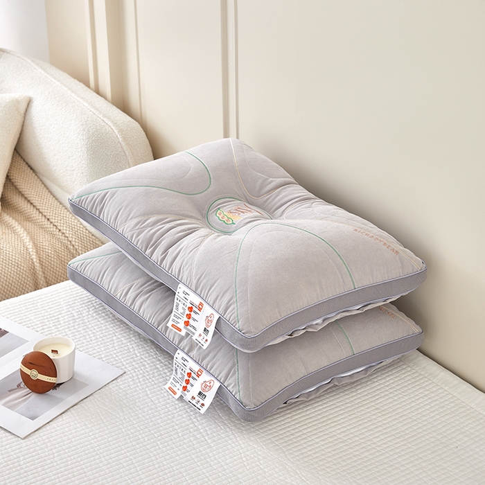 91家纺网 家纺一手货源 找家纺 蝶飞舞 2025新款高档款大豆护颈枕枕头枕芯护颈助眠枕 大豆护颈枕-灰色48*74cm/只 48*74cm