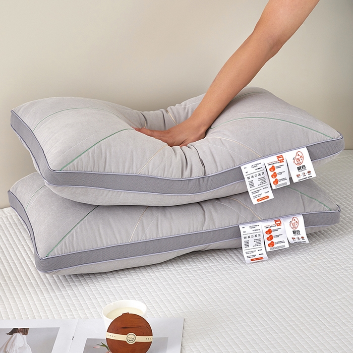 91家纺网 家纺一手货源 找家纺 蝶飞舞 2025新款高档款大豆护颈枕枕头枕芯护颈助眠枕 大豆护颈枕-灰色48*74cm/只 48*74cm