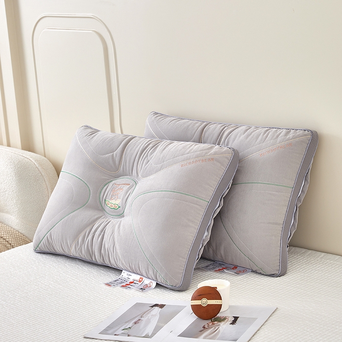 91家纺网 家纺一手货源 找家纺 蝶飞舞 2025新款高档款大豆护颈枕枕头枕芯护颈助眠枕 大豆护颈枕-灰色48*74cm/只 48*74cm