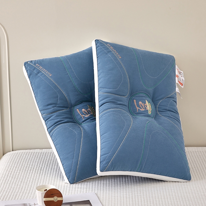 91家纺网 家纺一手货源 找家纺 蝶飞舞 2025新款高档款大豆护颈枕枕头枕芯护颈助眠枕 大豆护颈枕-蓝色48*74cm/只 48*74cm