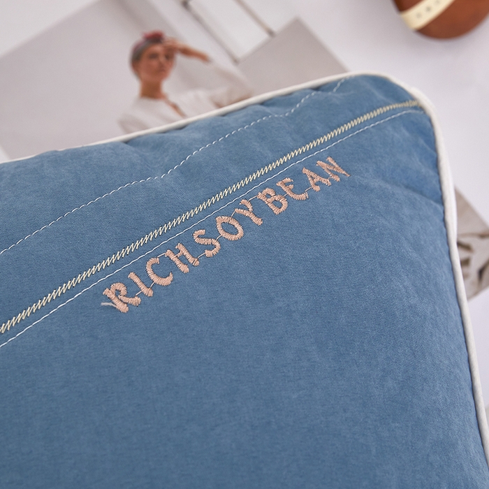 91家纺网 家纺一手货源 找家纺 蝶飞舞 2025新款高档款大豆护颈枕枕头枕芯护颈助眠枕 大豆护颈枕-蓝色48*74cm/只 48*74cm