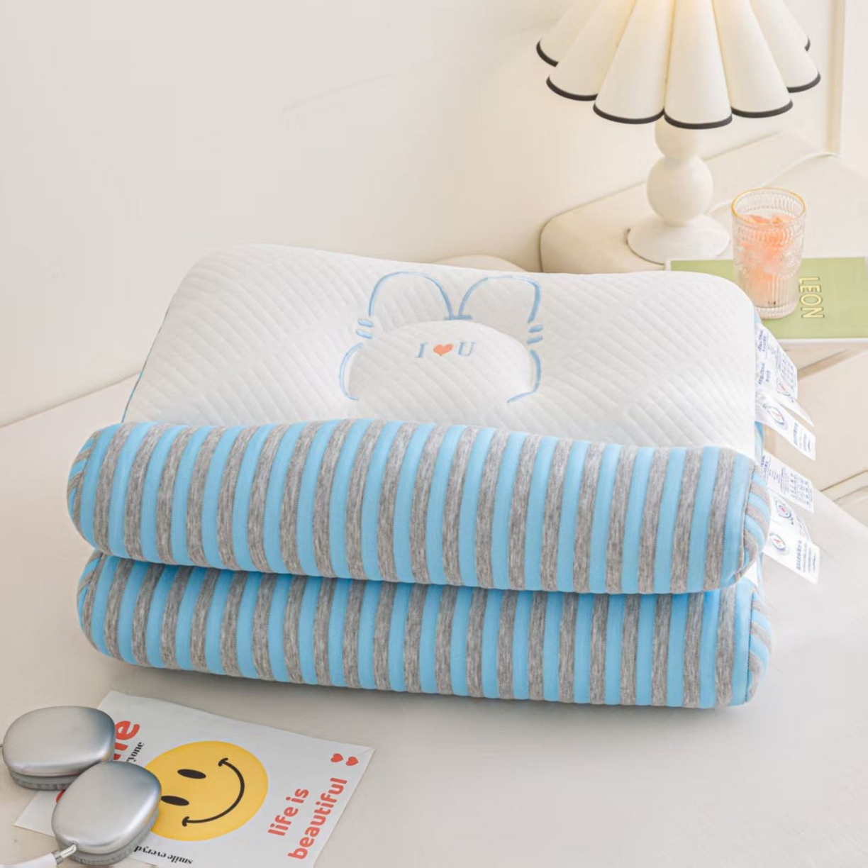 91家纺网 家纺一手货源 找家纺 （总）雅晨枕芯工厂店 2025新款刺绣情侣款深睡牵引枕枕头枕芯