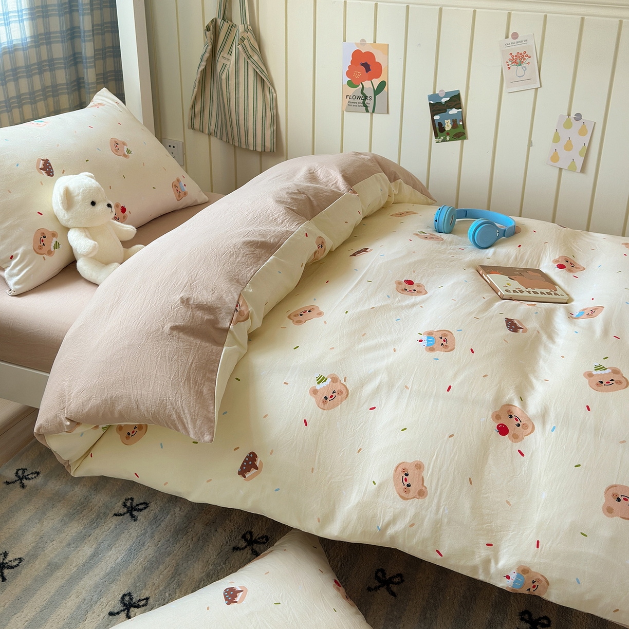 91家纺网 家纺一手货源 找家纺 （总）沐芷 2025 开学季学生宿舍三件套 水洗棉四件套被套床单