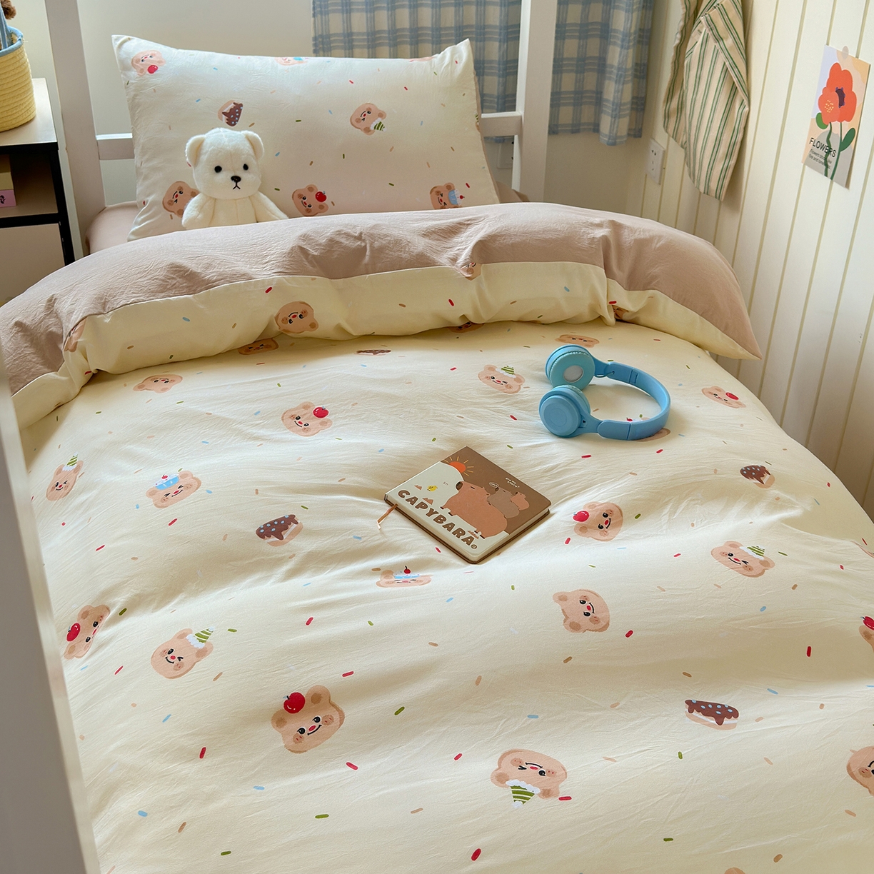 91家纺网 家纺一手货源 找家纺 （总）沐芷 2025 开学季学生宿舍三件套 水洗棉四件套被套床单