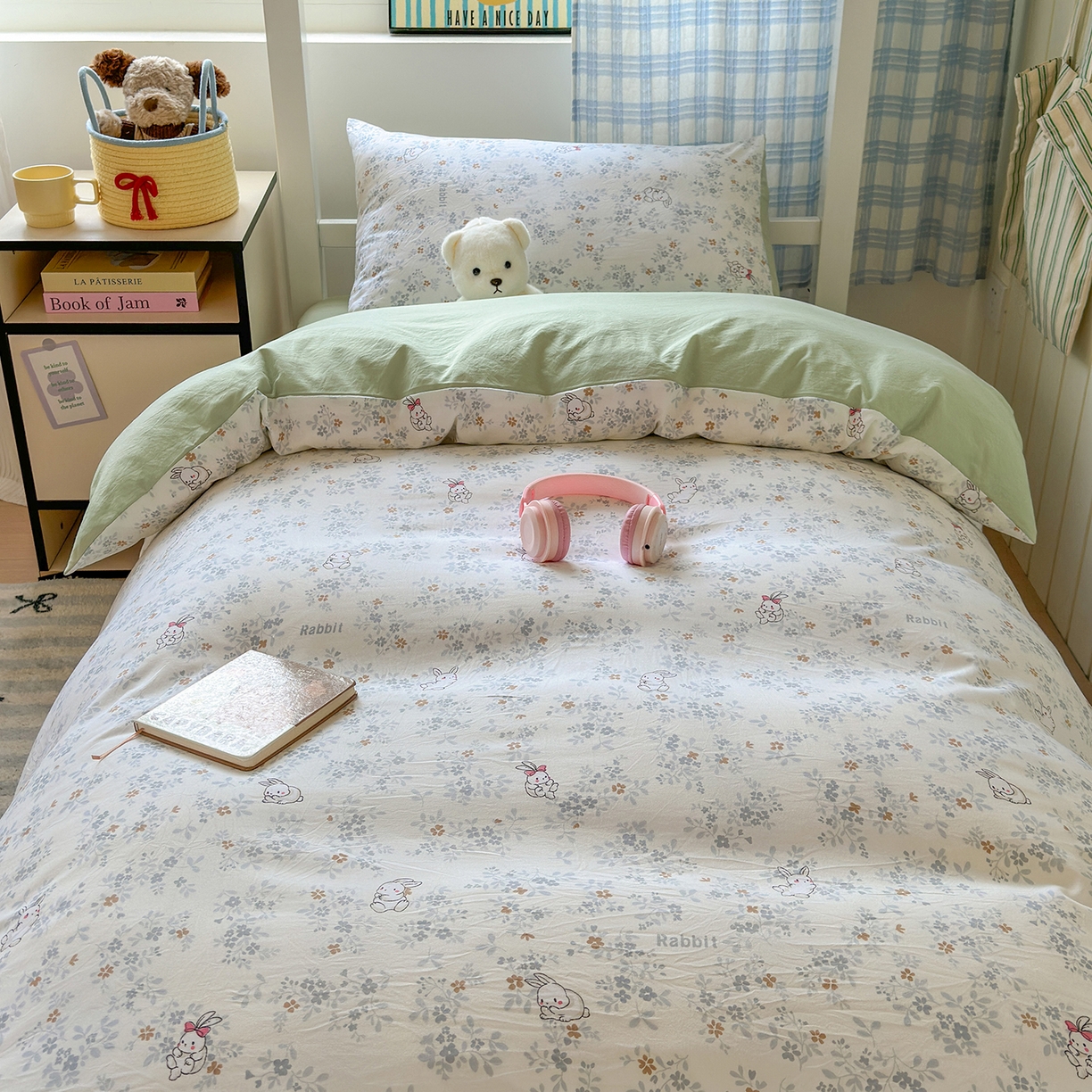 91家纺网 家纺一手货源 找家纺 （总）沐芷 2025 开学季学生宿舍三件套 水洗棉四件套被套床单